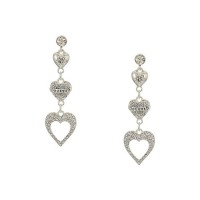 Серьги со стразами Heart Guess